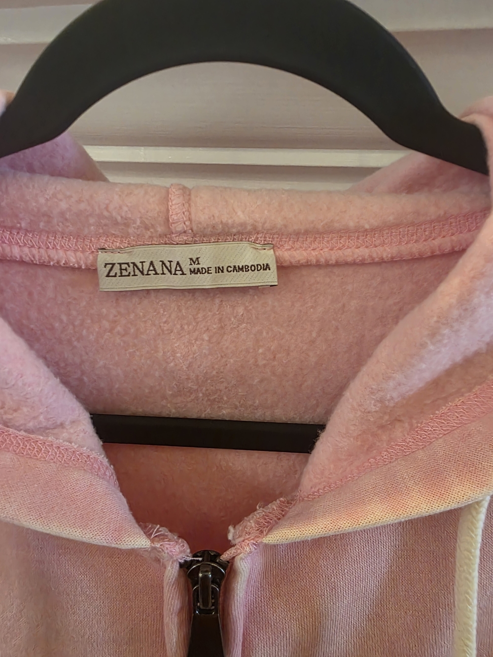 Zenana Outfitters Washed Pink Zip Hoodie & Wide-Leg Joggers Set - Picture 5 of 6